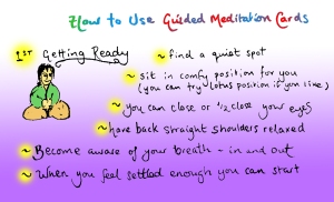The first of 6 Guided Meditation Cards (a variation of Pebble Meditation)